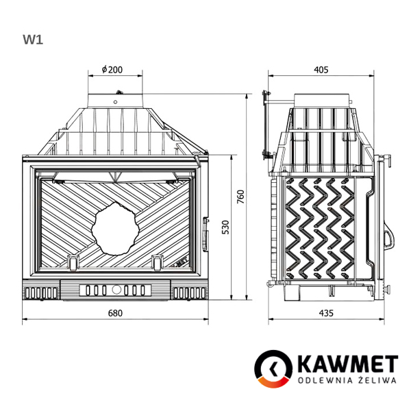 Камінна топка KAWMET W1 Feniks (18 kW) (5)
