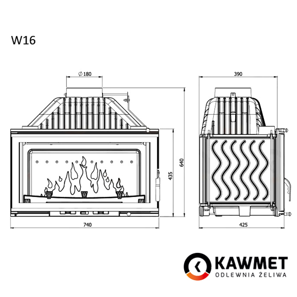 Камінна топка KAWMET W16 (14.7 kW) (7)